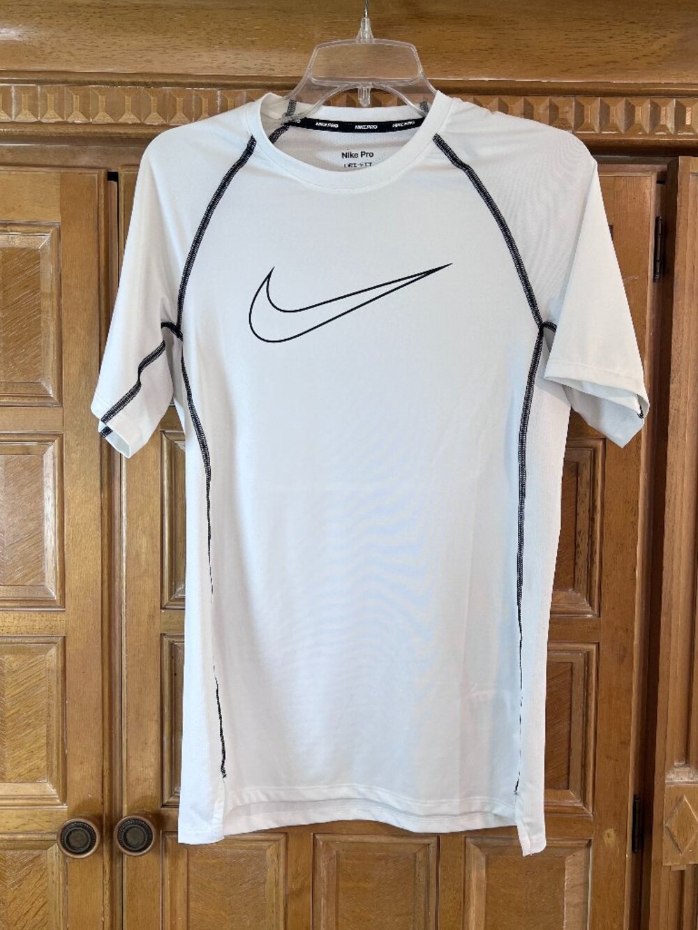 Nike Pro Mens Dri Fit Short Sleeve Athletic Shirt White Small